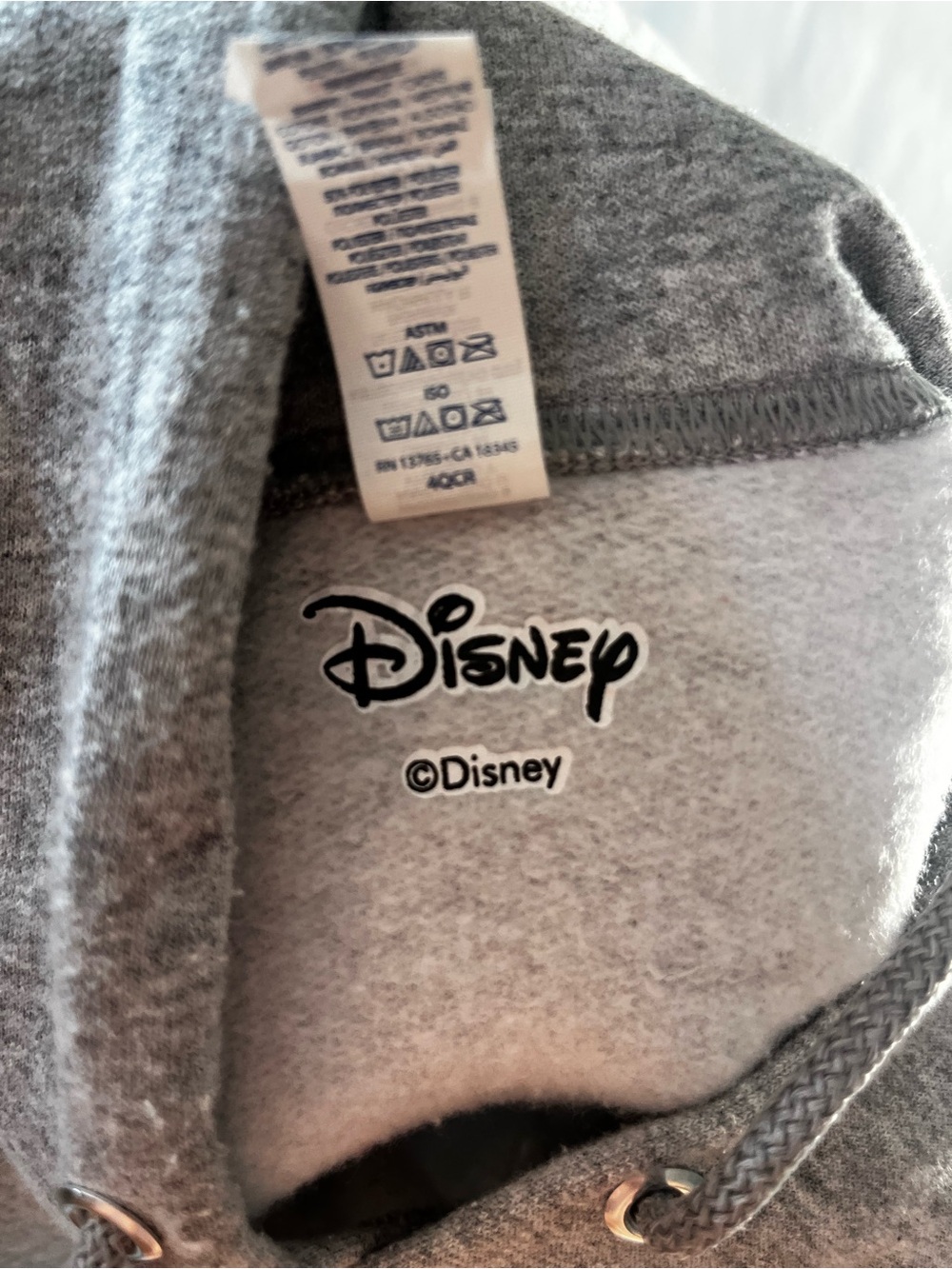 Gray Mickey Mouse Graphic Hoodie Sweatshirt women’s size L + Mickey Mouse plushy - Picture 7 of 16
